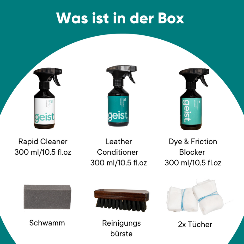 3 Plus Pflegeset für Leder und Kunstleder